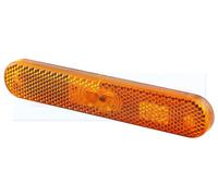 Hella Side Marker Light 2PS 009 226-021 - LED 12V Yellow Lens, Glued Mount, AMP 2-pin, 250mm, Left