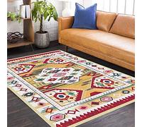 Rectangular Area Rug Anti-Slip Carpet Mat Living Room Large Area Rugs retro ethnic red yellow Extra Large Size Washable Carpet Mat 200 x 300 cm