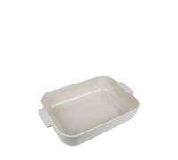 PEUGEOT - Rectangular Ceramic Baking Dish - 36 cm (including handles) x 22 cm x 6.8 cm - Capacity: 3.8 L - 6-7 Servings - 10 Year Guarantee - Made In France - Ecru Colour