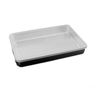 Rectangular Baking Mould with Transparent Lid, Dishwasher Safe Cake Tray for Sheet Cakes Lasagna Brownies, 33 x 44 cm, Silver (44 x 29 x 6.5)