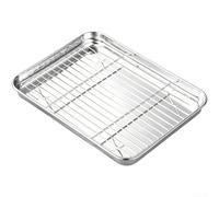 Rectangular Baking Sheet Silver with Mesh Rack 26x20cm(40*30cm)