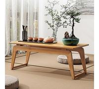 Rectangular Bamboo Folding Coffee TableJapanese Style Multifunctional Small Center Table for Home Tea Dining Kids' Art SpaceSaving Design