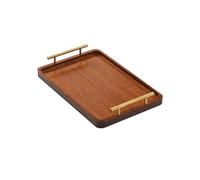 Rectangular Bamboo & Wood Serving Tray - Household Dinner Plate, Wooden Fruit & Dim Sum Platter with Handle for Commercial Kitchen & Hotel Use