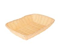 Rectangular Baskets Imitation Wicker 30X22X7 Cm Natural Pp - 12 Units