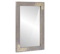 Rectangular Bathroom Mirror Grey 70x50 cm Glass Solid Mango Wood FrameModernWall