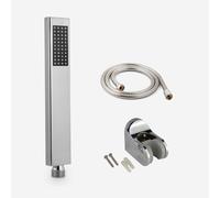 Rectangular Bathroom Shower Chrome Handset With Hose & Holder