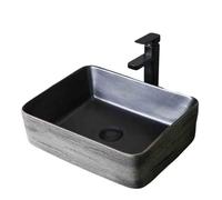 Rectangular Bathroom Sink - Oval Countertop Washbasin with Accessories, Stylish Vessel Sink for Home Bathroom Décor, and Easy to Clean