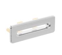 Rectangular Bathroom Sink Overflow Cap Metal Trim Insert Cover | Zinc Alloy, Polished Silver Finish, Secure Push Fit, for Vanity Basin Openings and Maintenance Cleaning