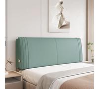 Rectangular bed back Headboard cover reading pillow tech fabric headboard upholstered sofa bed back wedge cushions removable headboard lumbar cushion dust cover(Straps 190 ×60×10cm,Light Green)