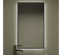 Rectangular Black Backlit Heated Bathroom Mirror with Lights 700 x 400mm - Taurus