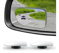 Rectangular Blind Spot Mirrors for Cars, Circular Frameless 360 ° Rotating Wing Mirror Blindspot with Adjustable Swing, Adjustable Glass Curved Reflective blind spot mirrors for Traffic Safety