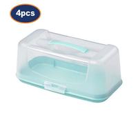 Rectangular Cake Carrier Plastic Reusable Lockable Lid Loaf Box Storage Set Of 4