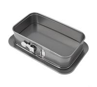 Rectangular Cake Pan with Removable Bottom, Carbon Steel Baking Tin 28x18cm for Cheesecakes, Paella and Pizza, Dishwasher Quick Release Design