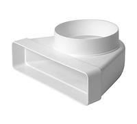 Rectangular Channel Elbow 220mm х 55mm Duct Pipe Transformer Connector (220mm х 55mm / 125mm)