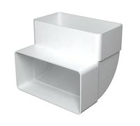 Rectangular Channel Vertical Elbow / 60mm x 204mm / 90 Degree Duct Tube Connector/White