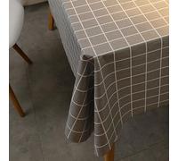 Rectangular Checkered Tablecloth 140x180cm PVC Plastic Oilcloth Stain-Resistant Table Cover for Dining Room Kitchen Family Gatherings & Parties