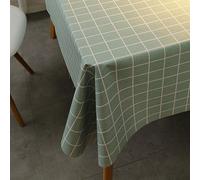 Rectangular Checkered Tablecloth 140x180cm Waterproof PVC Plastic Table Cover Stain-Resistant Dining Table Cloth for Family Meals Kitchen Party and Events