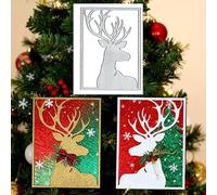 Rectangular Christmas Deer Frame Dies Cuts Metal Cutting Dies Cut Stencils for DIY Scrapbooking Album Decorative Embossing Paper Card Making
