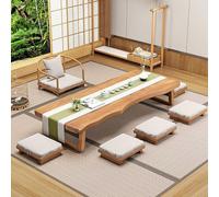 Rectangular Coffee Table, Solid Wood Japanese Floor Table for Living Room and Dining Room, Low Tatami Style for Sitting on the Floor