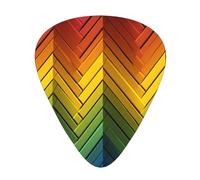 rectangular color blocking chart 12 Pack Guitar Picks Plectrums,4 pieces in each of 3 sizes, Suitable for a wide range of stringed instruments