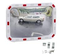 Rectangular Convex Outdoor Security Mirror, Traffic Mirror for Driveway and Garage, PC Surface for Wide Angle View and Blind Spot Security