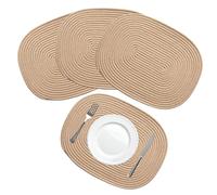 Rectangular Cotton Rope Placemats 43 x 33 cm - Woven Dining Table Mats - Neutral Kitchen Placemats Set - Modern Table Decor (4, Natural)