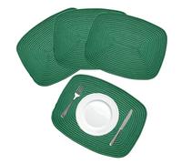 Rectangular Cotton Rope Placemats 43 x 33 cm - Woven Dining Table Mats - Neutral Kitchen Placemats Set - Modern Table Decor (4, Spring Green)