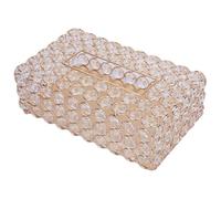 Rectangular Crystal Tissue Box Cover, Decorative Facial Tissue Holder Napkin Holder for Bathroom Bedroom Table Office Home Decor (Gold)