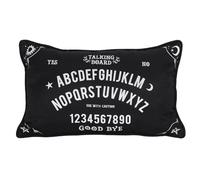 Serano Cushion – Rectangular Talking Board (Ouija) Small Black & White Fabric 25×40×3 cm – Black