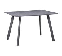 Rectangular Dining Table Modern Dark Metal Legs Kitchen Home Desk Grey
