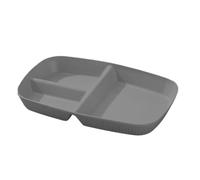 Rectangular Dinner Plate 3 Partition Plate, Party Tray, Bottom Thick Placed Solidly, Safe, Easy to Clean, Organized Serving, Avoid Skewers from Meals to Avoid Skewers Smell (Gray)