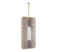 Rectangular Double-rod Hanging Mirror,Iron Wall Mirror,Mounted on the Ceiling,Suspended Iron Frame,suitable for Bathrooms,living Rooms(Gold,40x70cm)