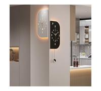 Rectangular Double Sided Corner Wall Clock, Metal Light-up Corner Clock, Sound-Controlled Decorative Wall Clock, Silent Wall Clock with Pendulum(Small)