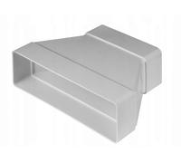 Rectangular Duct Reducer, 60mm x 204mm to 60mm x 120mm, Plastic Duct Adaptor, White
