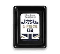 Rectangular Enamel Steel Baking Tray Roaster 37 x 26 x 5.5cm Non-Stick, Roasting Pan, Turkey Roasting Tray, Oven Tray, Large Roasting Tin, Non Stick (37cm Roast Tray)