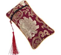 Rectangular Fabric Sutra Bag for Scriptures Storage, Decorative Pouch for Buddhist Supplies, Books, and Organizing
