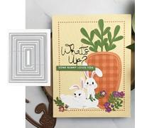 Rectangular Figure Frame Metal Die Cuts,Merry Christmas Square Frame Cutting Dies Cut Stencils DIY Scrapbooking Decorative Embossing Paper Party Wedding Card Making