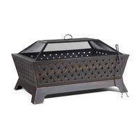 Sealey DG44 Dellonda 35in Rectangular Outdoor Fire Pit Antique Bronze Effect