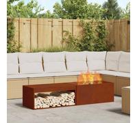 Rectangular Fire Pit Weathering Steel Brown 160x45x35cm Durable Steel For Patio