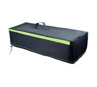Rectangular Firepit Cover 28 Inch with Glow Stripe Waterproof Oxford Fabric Windproof Drawstring Handles and Leg Straps for Secure Outdoor Use