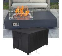 Rectangular FirePit Cover Engineered from 420D Oxford Fabric to Resist Water UV and Dust with Buckle Fasteners and Drawstring Hem (109 * 71 * 69cm)