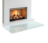Rectangular Fireplace Indoor Base Panel 120x60 cm | Spark Protection Board | Heat Resistant Stove Plate | Protects Floor from Embers | Heatproof | Sturdy Tempered Glass - Milk Effect