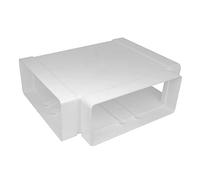 Rectangular Flat Channel T-Piece Connector, 90mm x 220mm, 3-Way PVC Duct Adaptor, White