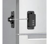 Rectangular Fridge Lock with Password, Child Proof Safety Cabinet Lock for Refrigerator Door Freezer Drawer, 2-in-1 Adhesive Digital Lock for Kitchen Cupboard Window (Black)