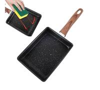 Rectangular Frying Pans with Non-Stick Coating, Rectangular Deep Frying Pan, 14 x 6 Inch Coated Frying Pan, Ergonomic Egg Roll Pan, Small Square Frying Pan, Multifunctional Koc