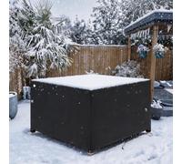 Rectangular Garden Furniture Cover 70x70x70cm Waterproof 420D Oxford | Fabric Patio Sofa Table and Chairs Cover, Winterproof Windproof with Buckle Straps, Anti-UV Black