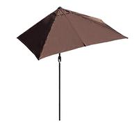 Rectangular Garden Parasol - Space-Saving Balcony Half Umbrella, Sturdy Wall-Mounted Sunshade for Porch & Window with Easy Crank System