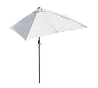 Rectangular Garden Parasol - Space-Saving Balcony Half Umbrella, Sturdy Wall-Mounted Sunshade for Porch & Window with Easy Crank System
