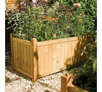 Rectangular Garden Planter - 500 x 500 x 1000mm - Natural Timber - Rowlinson