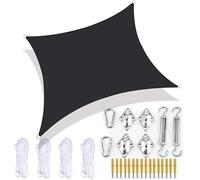 Rectangular Garden Sail Canopy - 15 Colors & Sizes Heavy Duty Waterproof UV Block Sun Shade Sail with Fixing Kit & 4 Tie Ropes Washable Patio Awnings for Outdoor Sun Protection
